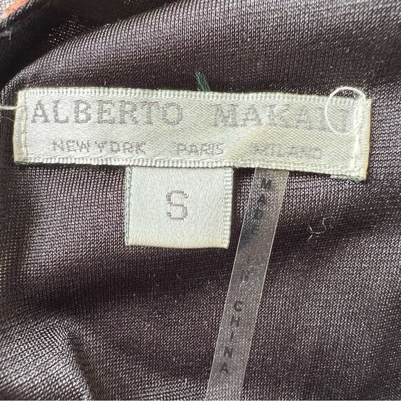 Alberto Makali Velvet Ruched Mini Dress Leopard Print Long Sleeve Size Small - Picture 4 of 12